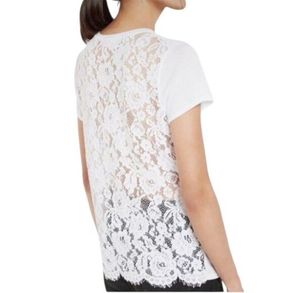 Ted Baker white lace back tee short sleeve t-shirt blouse 3 8